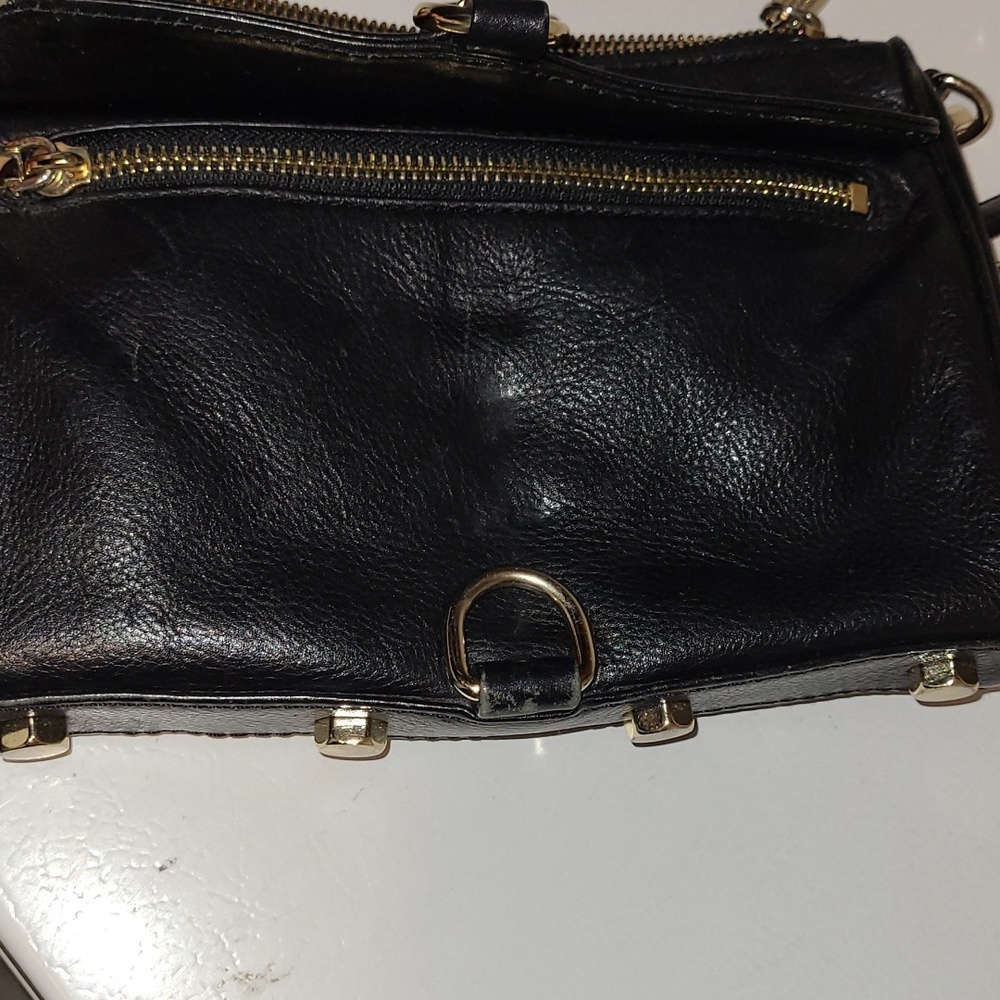 🤩Black leather Rebecca Minkoff Mini M.A.C. Crossbody bag with Gold Accents - Picture 11 of 16
